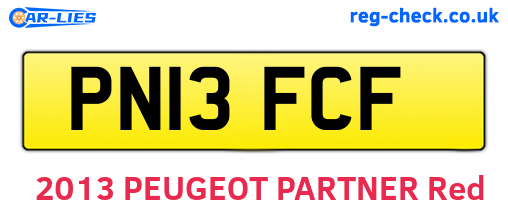 PN13FCF are the vehicle registration plates.