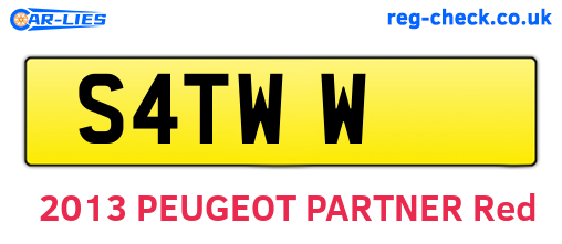 S4TWW are the vehicle registration plates.