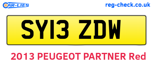 SY13ZDW are the vehicle registration plates.