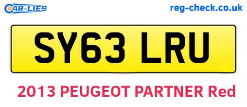 SY63LRU are the vehicle registration plates.