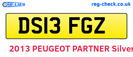 DS13FGZ are the vehicle registration plates.