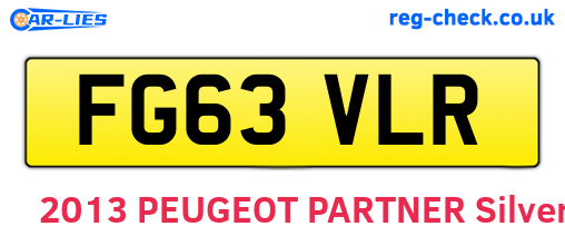 FG63VLR are the vehicle registration plates.
