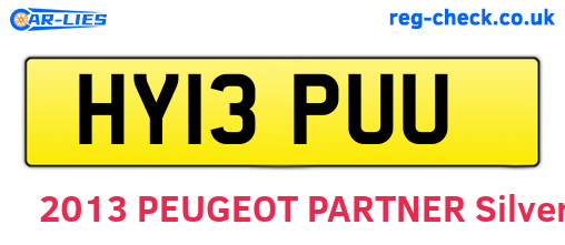 HY13PUU are the vehicle registration plates.