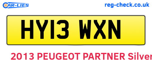 HY13WXN are the vehicle registration plates.