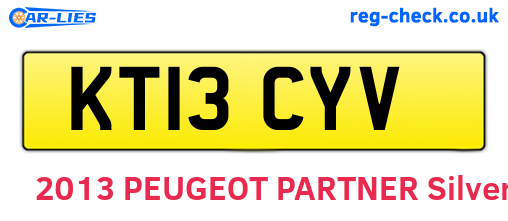 KT13CYV are the vehicle registration plates.
