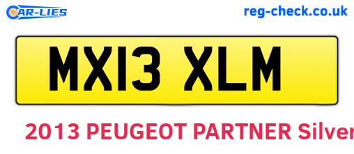MX13XLM are the vehicle registration plates.