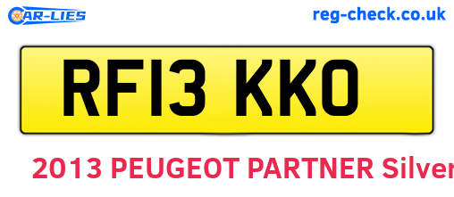 RF13KKO are the vehicle registration plates.