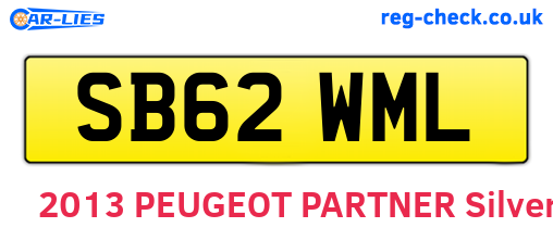SB62WML are the vehicle registration plates.