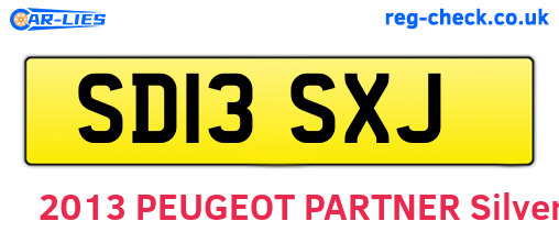 SD13SXJ are the vehicle registration plates.