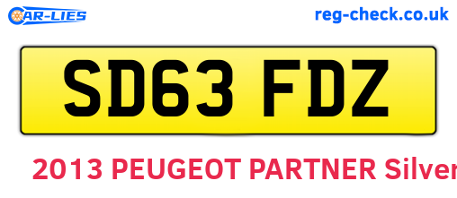SD63FDZ are the vehicle registration plates.