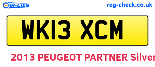 WK13XCM are the vehicle registration plates.