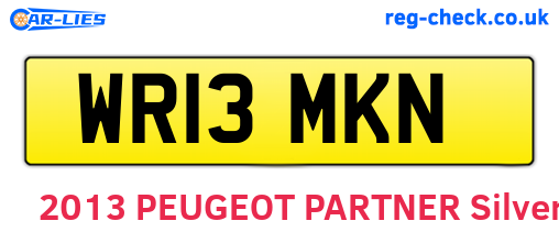 WR13MKN are the vehicle registration plates.