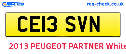 CE13SVN are the vehicle registration plates.
