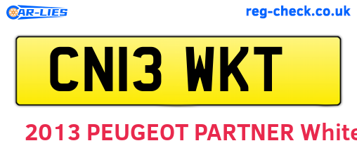 CN13WKT are the vehicle registration plates.