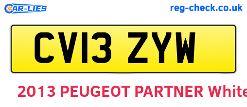 CV13ZYW are the vehicle registration plates.
