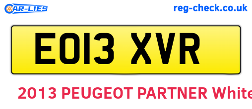 EO13XVR are the vehicle registration plates.