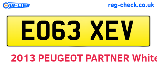 EO63XEV are the vehicle registration plates.