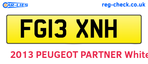 FG13XNH are the vehicle registration plates.
