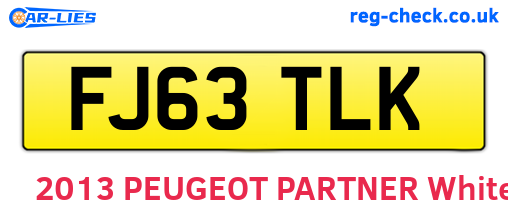 FJ63TLK are the vehicle registration plates.