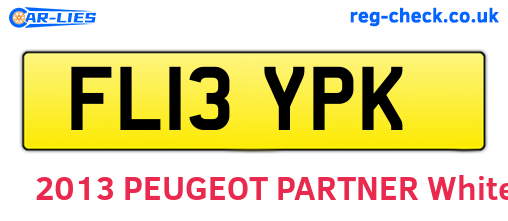 FL13YPK are the vehicle registration plates.