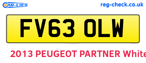 FV63OLW are the vehicle registration plates.