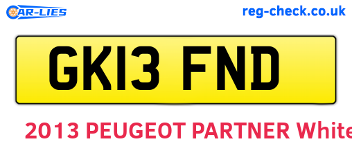 GK13FND are the vehicle registration plates.