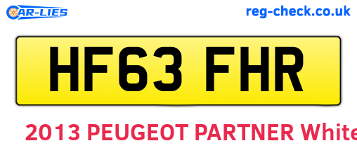 HF63FHR are the vehicle registration plates.