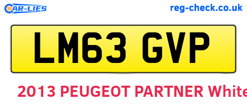 LM63GVP are the vehicle registration plates.