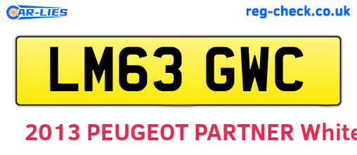 LM63GWC are the vehicle registration plates.