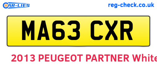 MA63CXR are the vehicle registration plates.
