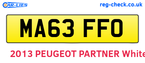 MA63FFO are the vehicle registration plates.