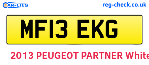 MF13EKG are the vehicle registration plates.