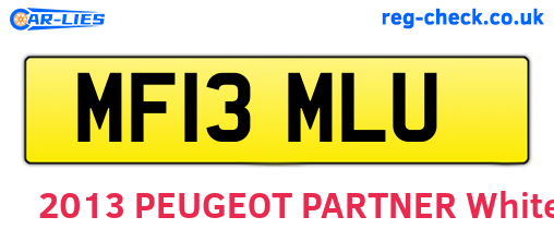 MF13MLU are the vehicle registration plates.