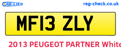 MF13ZLY are the vehicle registration plates.