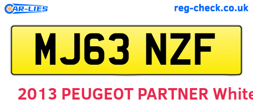 MJ63NZF are the vehicle registration plates.