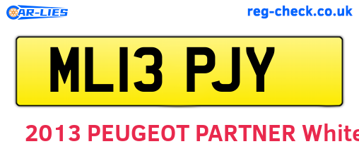 ML13PJY are the vehicle registration plates.