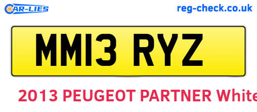 MM13RYZ are the vehicle registration plates.