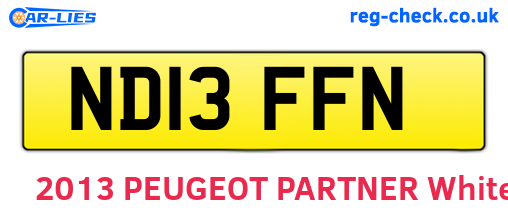 ND13FFN are the vehicle registration plates.