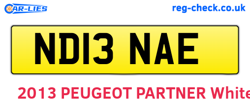 ND13NAE are the vehicle registration plates.