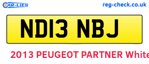 ND13NBJ are the vehicle registration plates.
