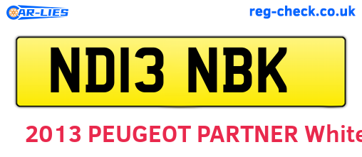 ND13NBK are the vehicle registration plates.