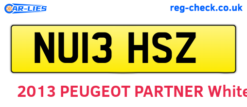 NU13HSZ are the vehicle registration plates.