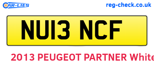 NU13NCF are the vehicle registration plates.