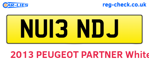NU13NDJ are the vehicle registration plates.