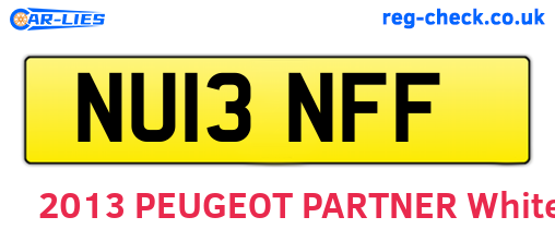 NU13NFF are the vehicle registration plates.