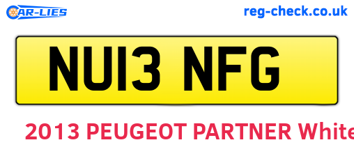 NU13NFG are the vehicle registration plates.