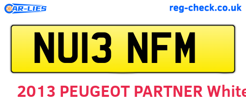NU13NFM are the vehicle registration plates.