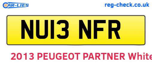 NU13NFR are the vehicle registration plates.