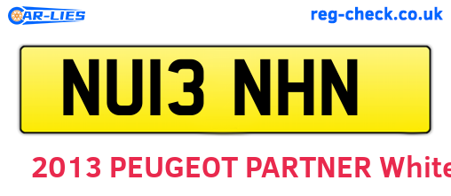 NU13NHN are the vehicle registration plates.