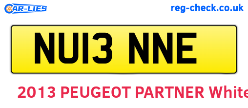 NU13NNE are the vehicle registration plates.